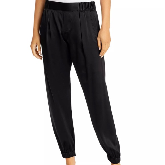 ATM ANTHONY THOMAS MELILLO Black 100% SILK Joggers - Picture 4 of 9